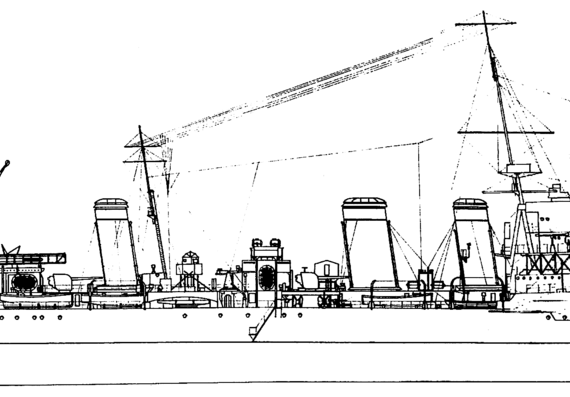 Крейсер HMS Enterprise D52 [Light Cruiser] - чертежи, габариты, рисунки